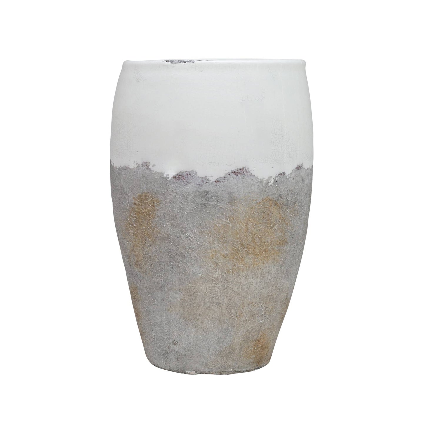 Beige Gray Glazed Vase