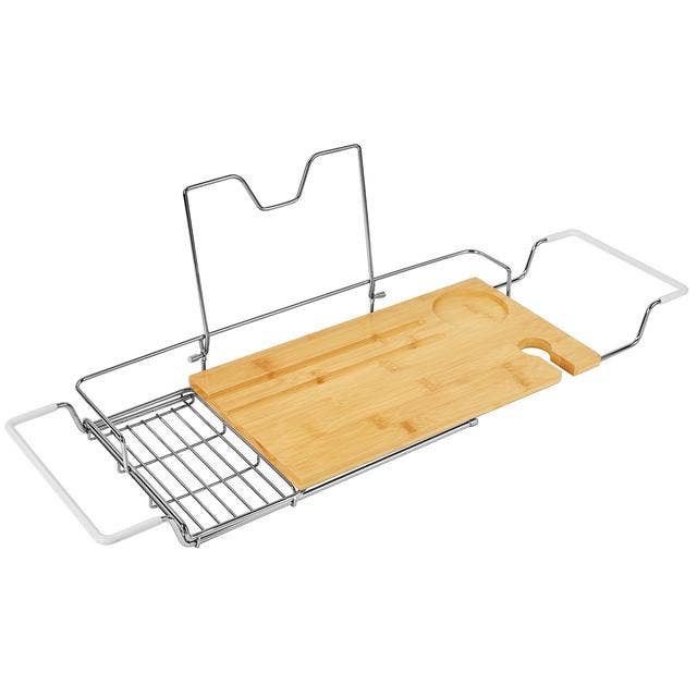 Bamboo & Stainless-Steel Bath Caddy