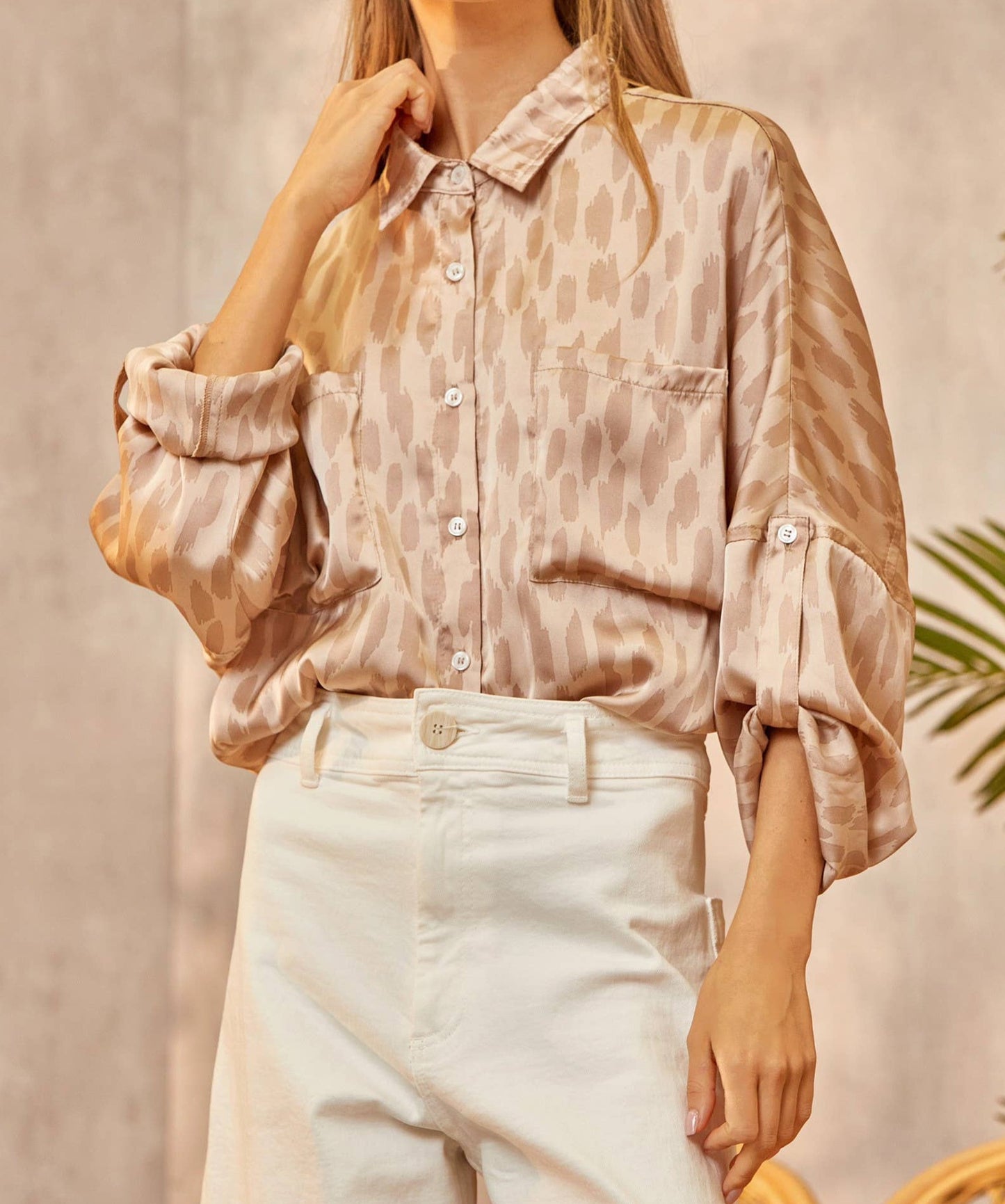 Champagne Oversized Tunic Top