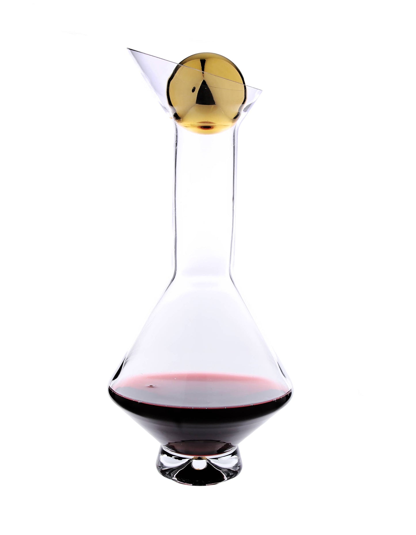 Glass Decanter Shiny Gold Reflection & Lid