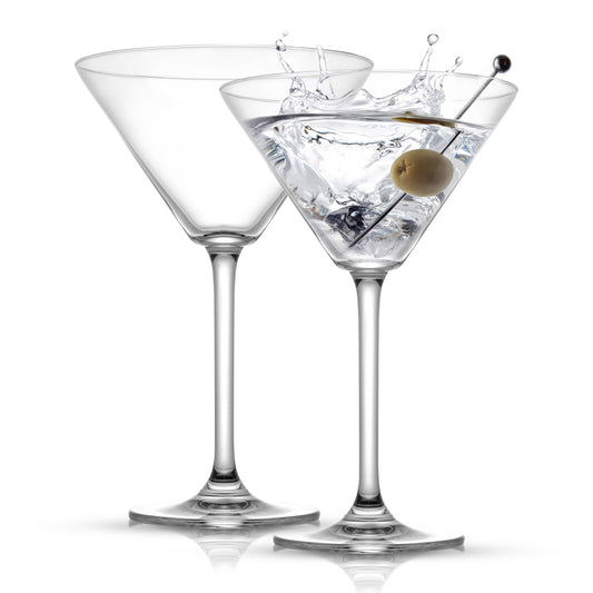 Stemmed Crystal Martini Glasses - Set of 2: Lead-Free