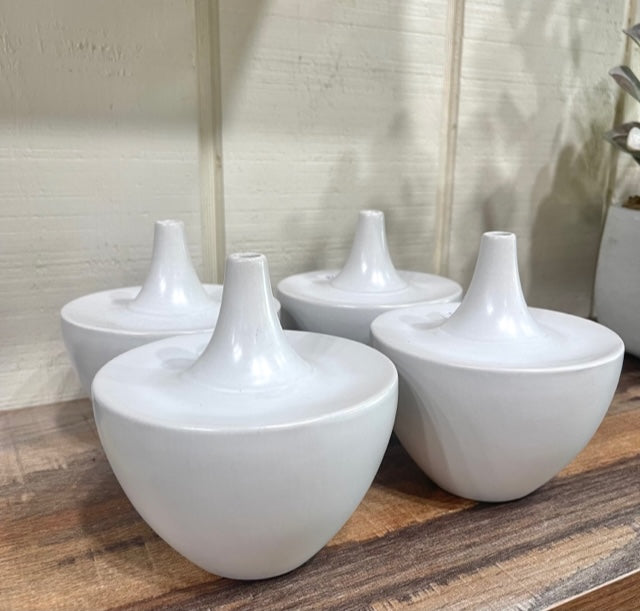 Small White Ceramic Bud Vase