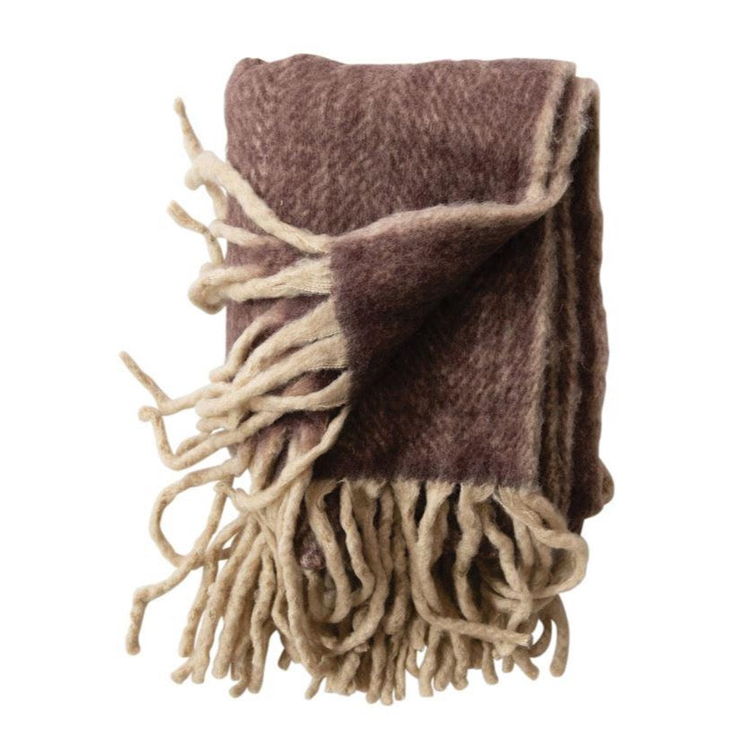 Throw Blanket w/Fringe-Plum