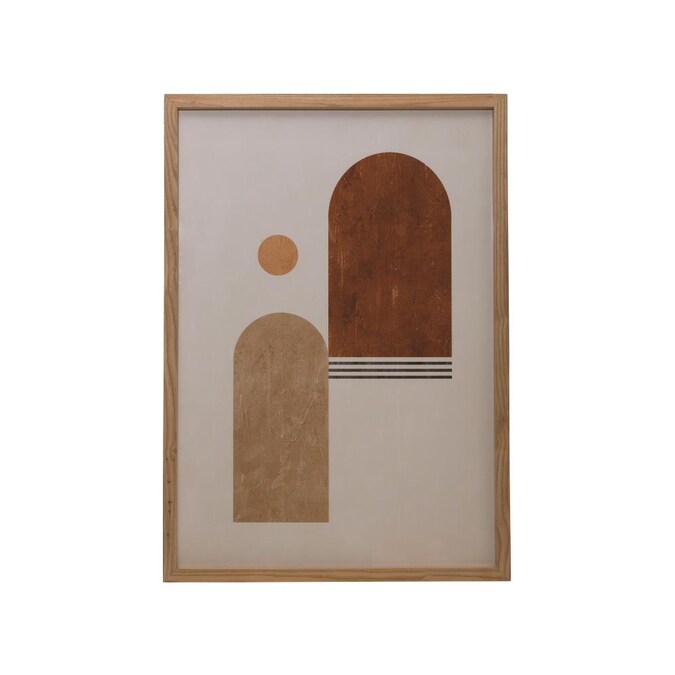 Glass Framed Wall Art with Abstract Print