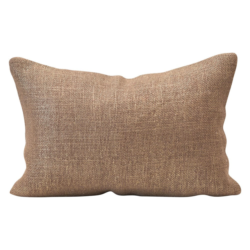 Hallie Lumbar Pillow w/ Metallic Thread, Brown