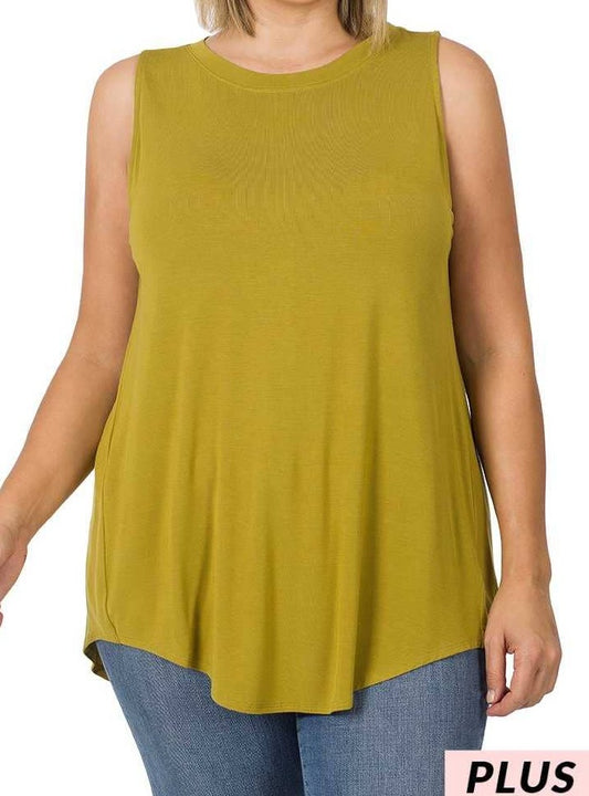 Olive Plus Size High Low Top