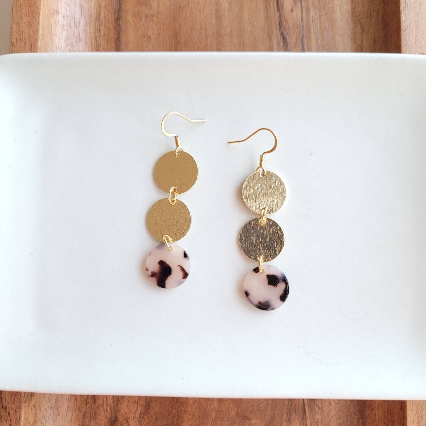 Tan & Gold Earrings