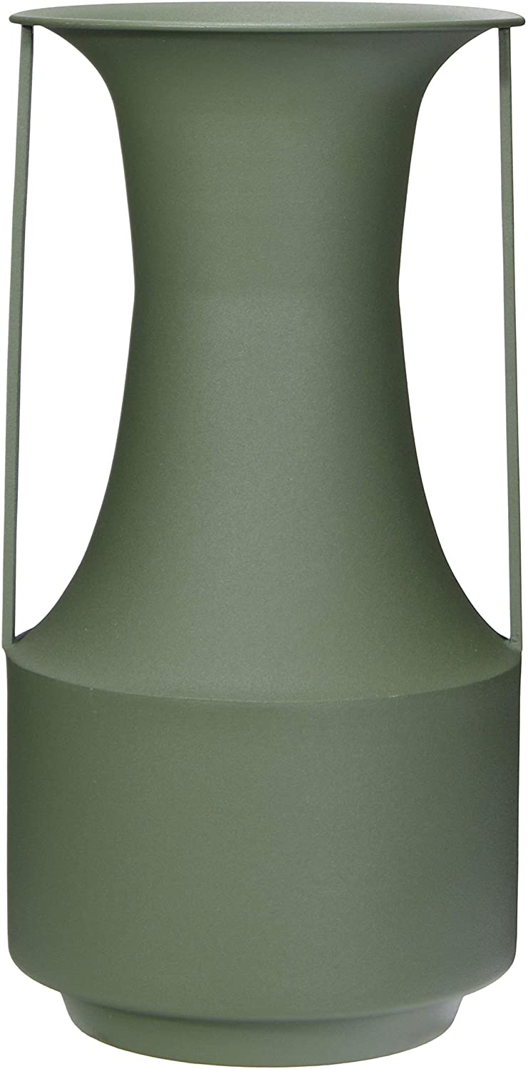 Cia Matte Green Metal Vase