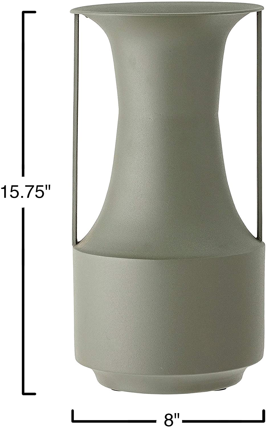 Cia Matte Green Metal Vase