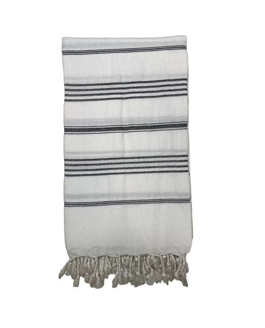 Black White Striped Turkish Towel/Throw