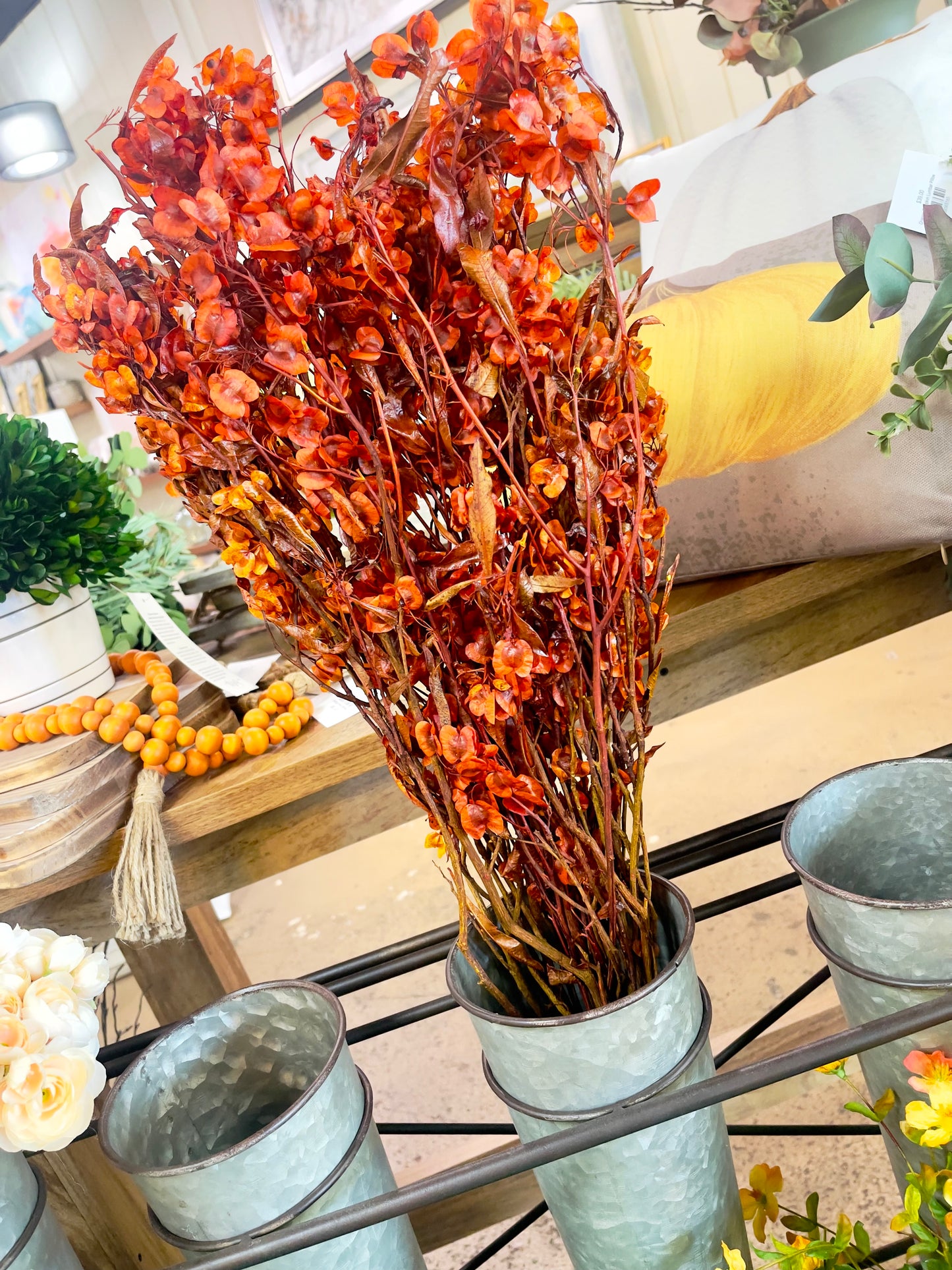 Preserved Orange Orchid Lily Branches, 22" H