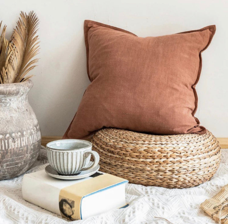 Vegetable Dyed Linen Throw Pillow Natural