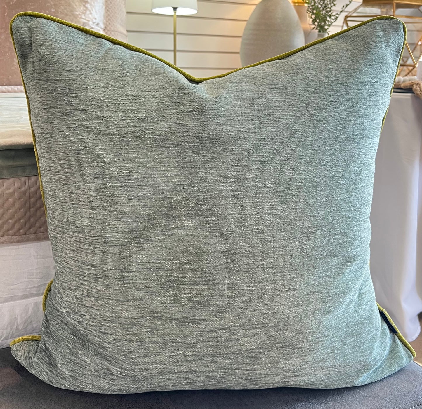 Duck Egg Blue & Green Chenille Pillow