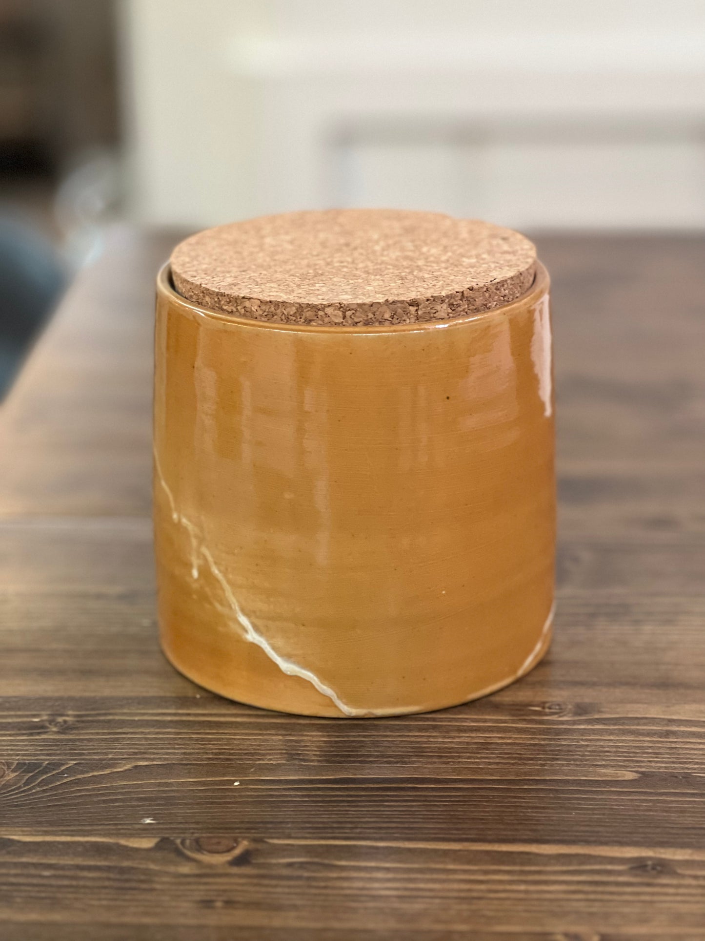 Mustard Stoneware Canister