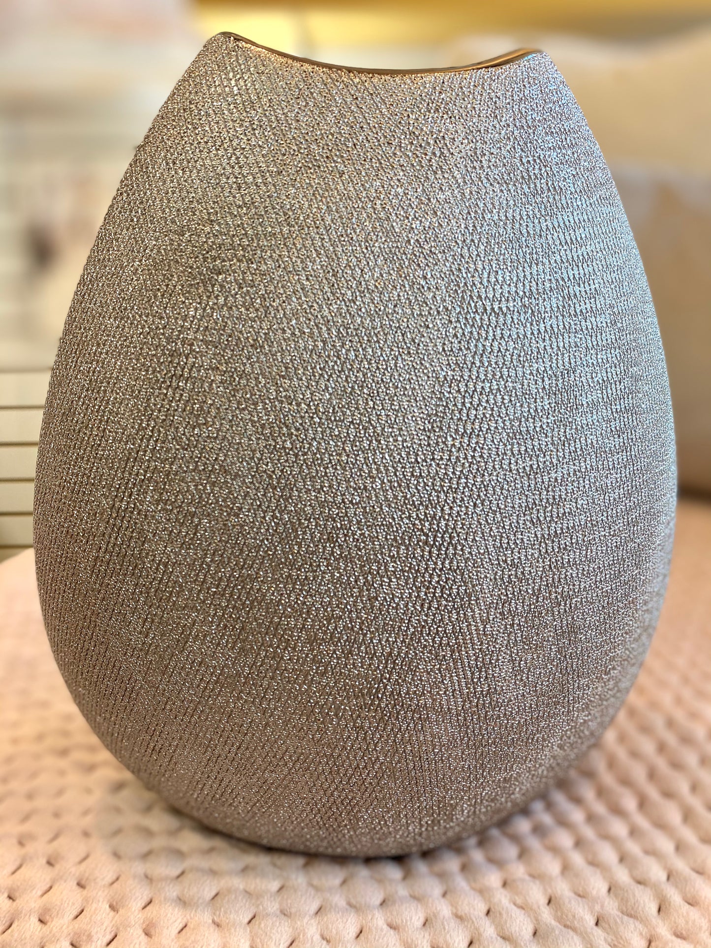 Silver Textured Vase