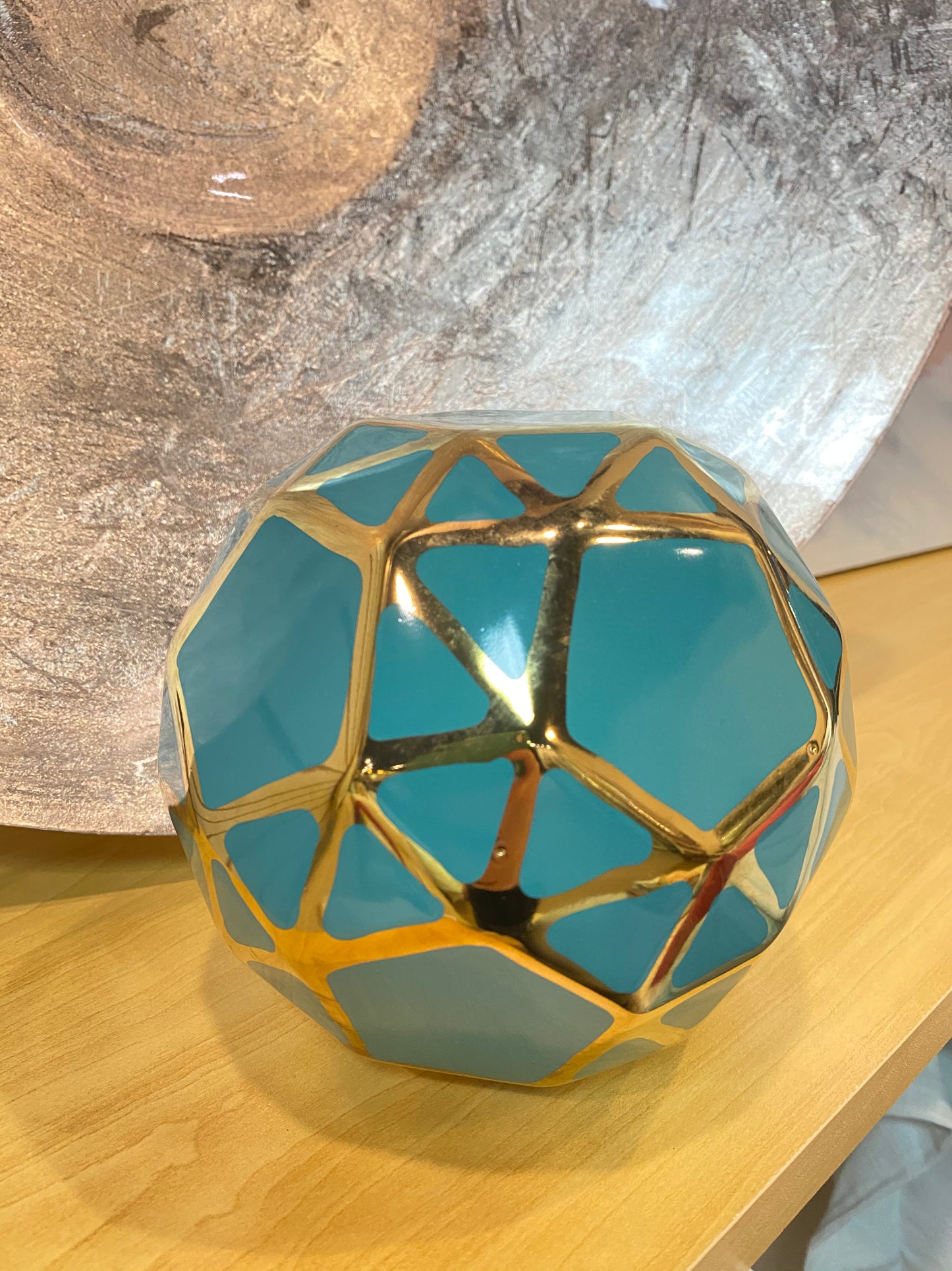Turq/Gold Ceramic Orb