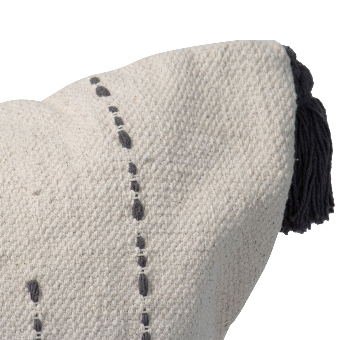 Edith Dot & Dash Woven Lumbar Pillow-Gray