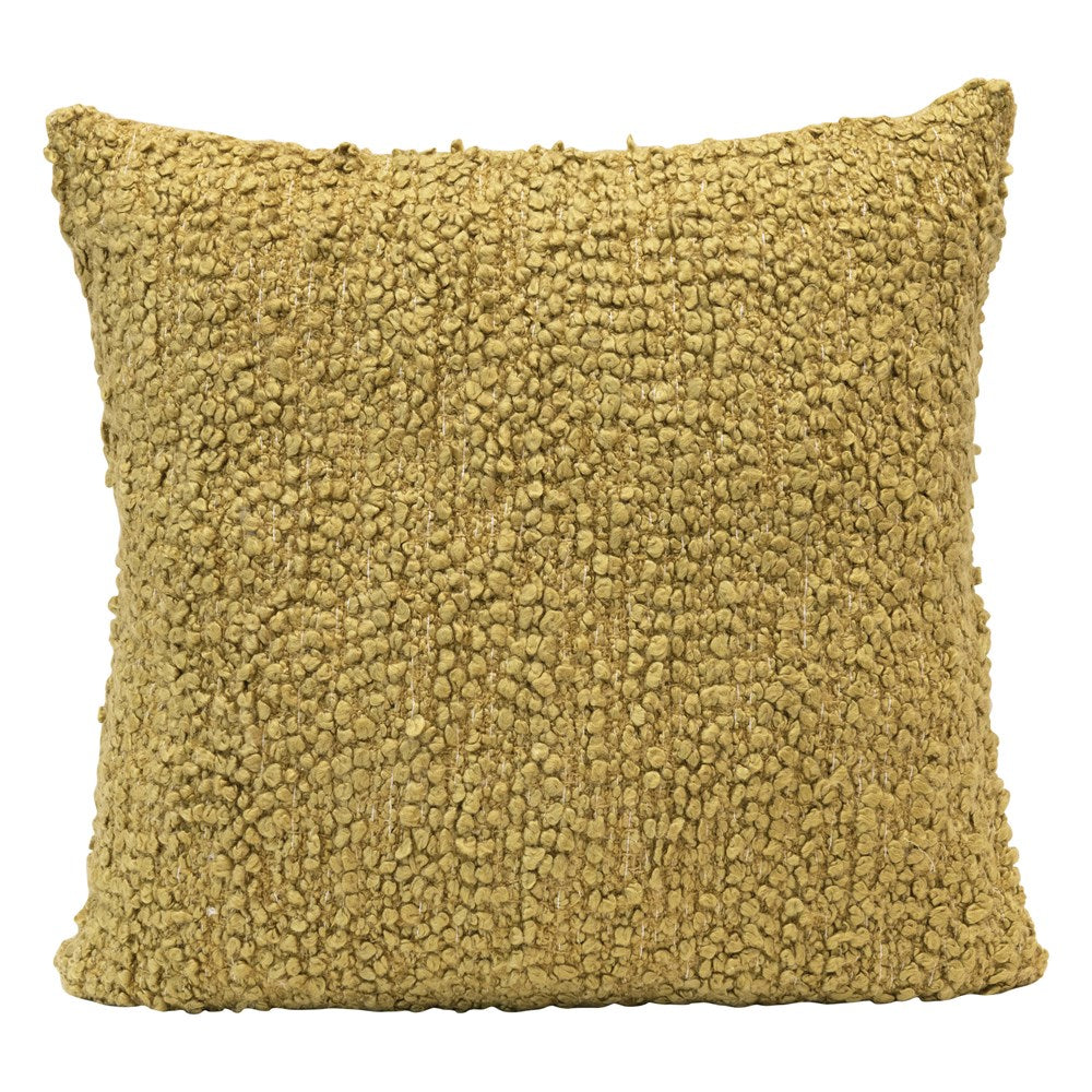 Green Wool Blend Boucle Pillow