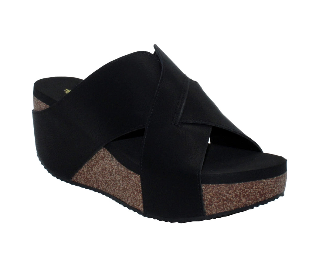 Black Wedge Sandals