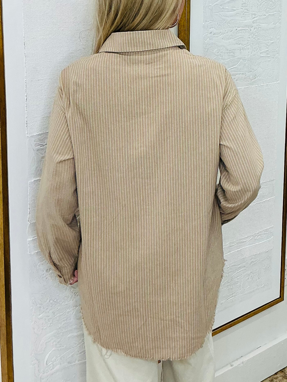Brown & Cream Stripe Top