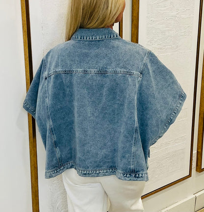 Denim Cape Jacket