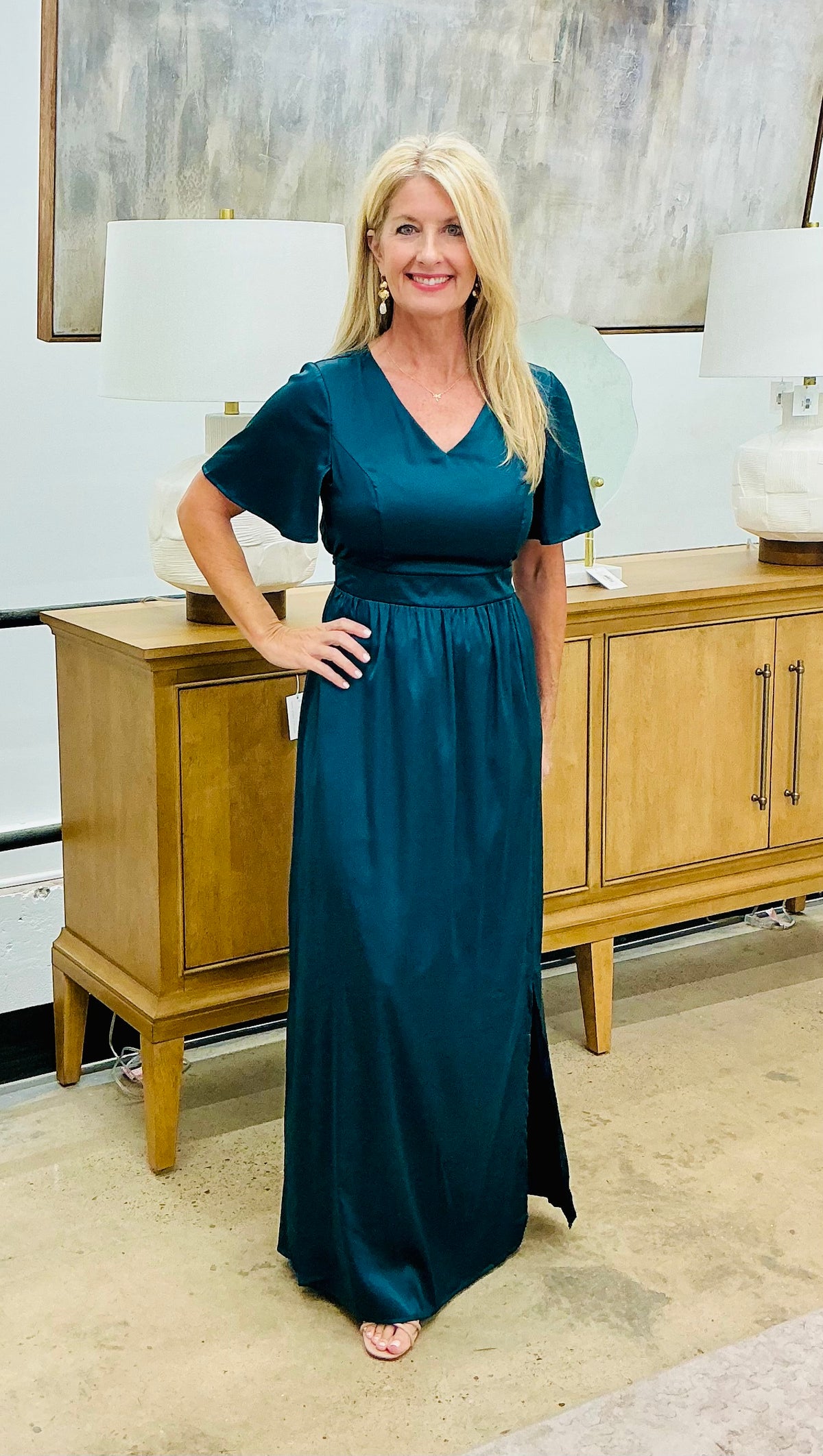 Flutter Sleeve Maxi - Teal