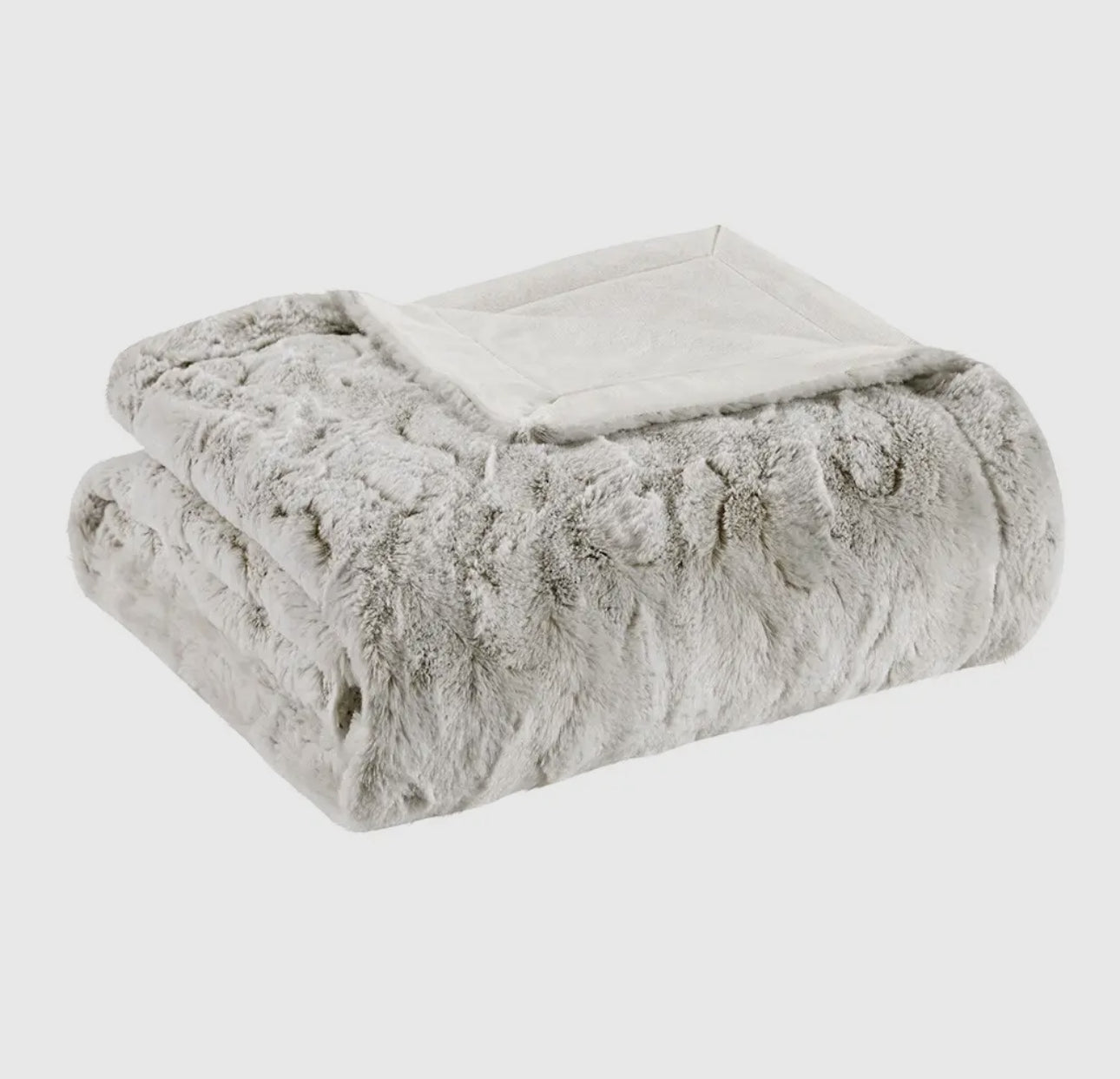 Oversized Faux Fur Throw/Snow Leopard 60”x70”