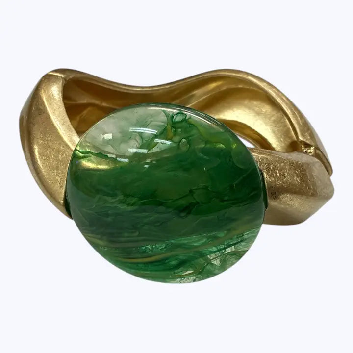 Green Resin Cuff Bracelet