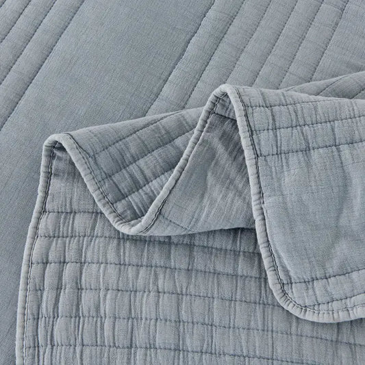 Cotton Quilt Set Misty Blue King