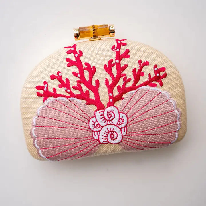 Coral Shell Clutch