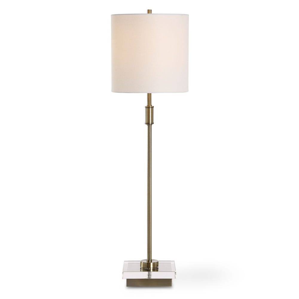 Skinny Gold Buffet Lamp w/Acrylic Base 32"