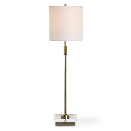 Skinny Gold Buffet Lamp w/Acrylic Base 32"
