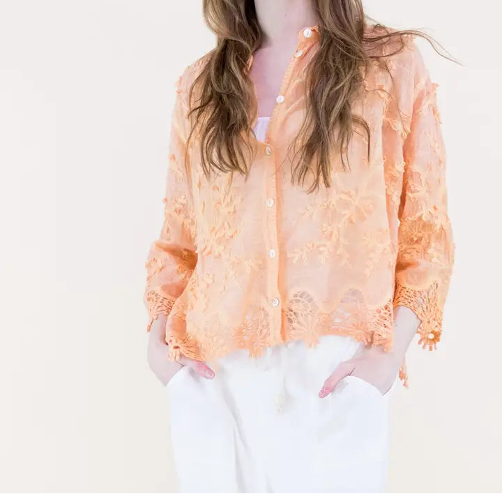 Floral Lace Embroidered Top