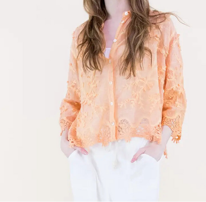 Floral Lace Embroidered Top
