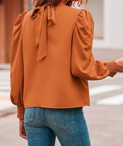 Orange Bubble Sleeve Top