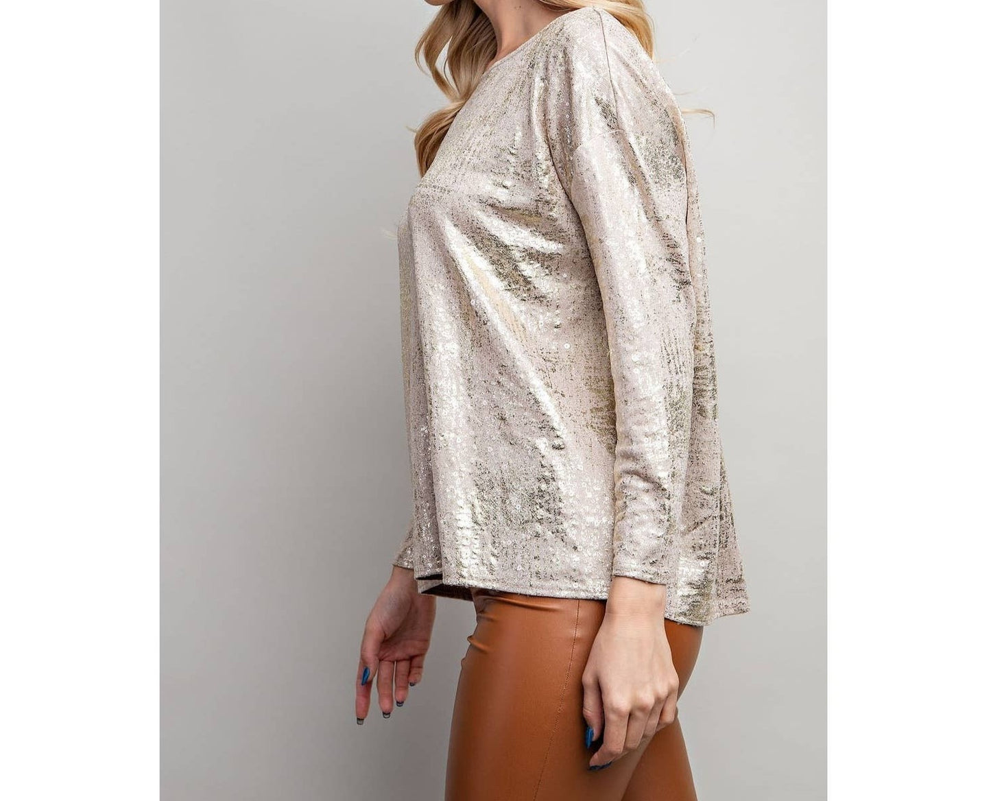 Taupe Shimmer Top