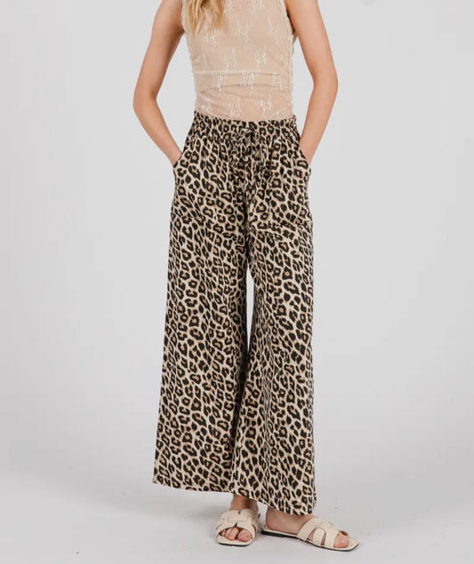 Leopard Wide Leg Pants