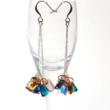 Multi Color Crystal Drop Earrings