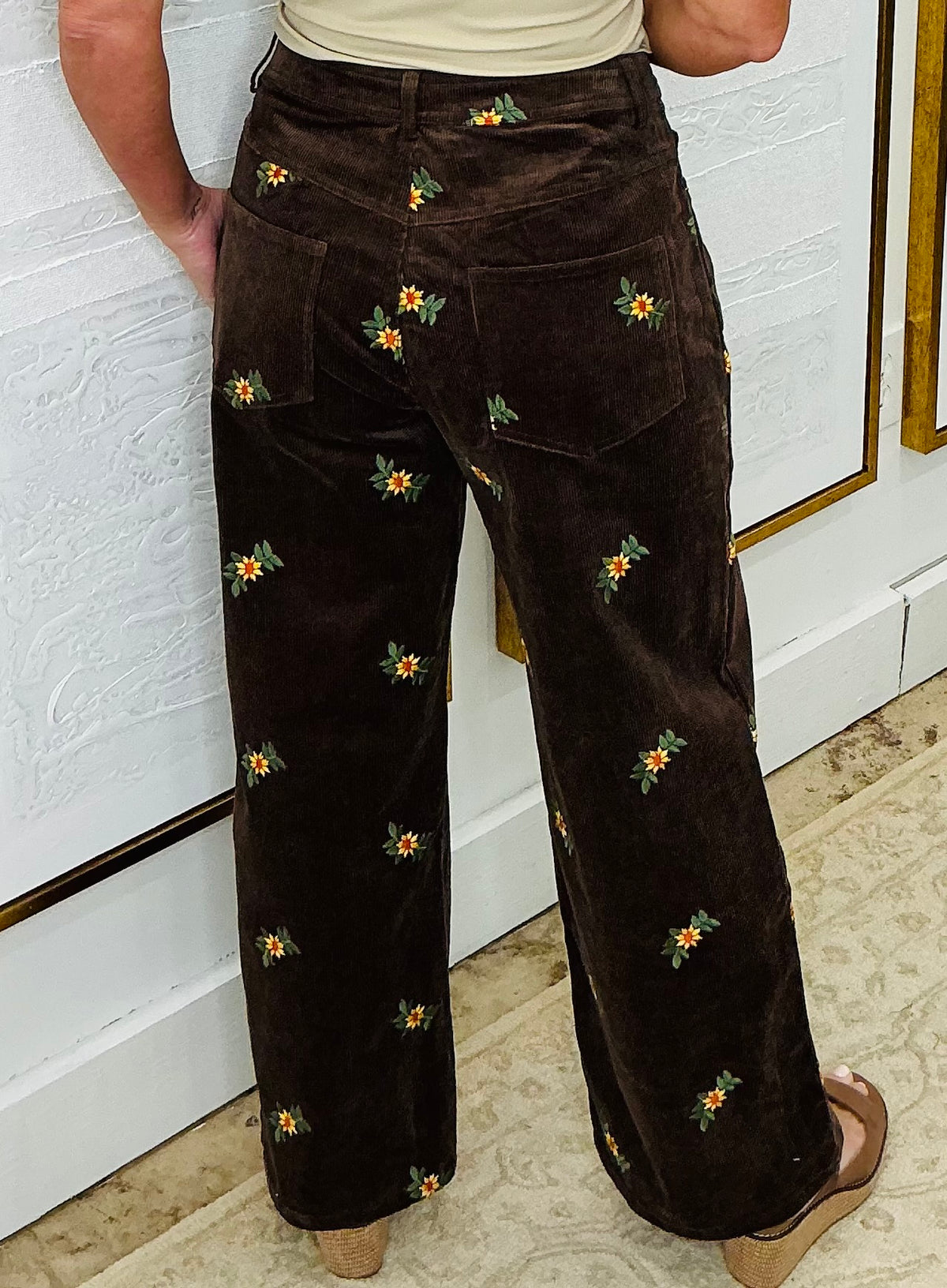 Blown Floral Corduroy Pants