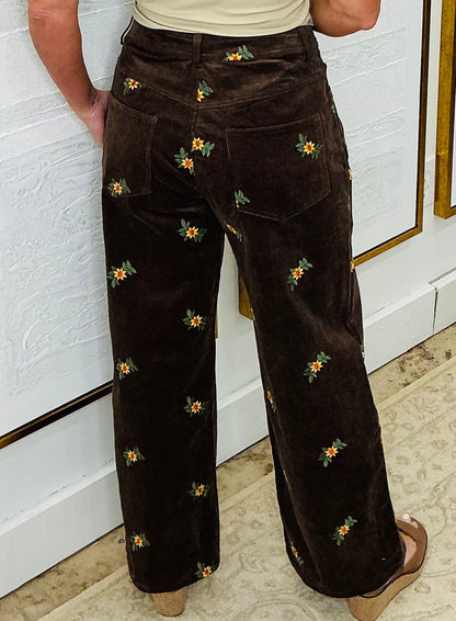 Blown Floral Corduroy Pants