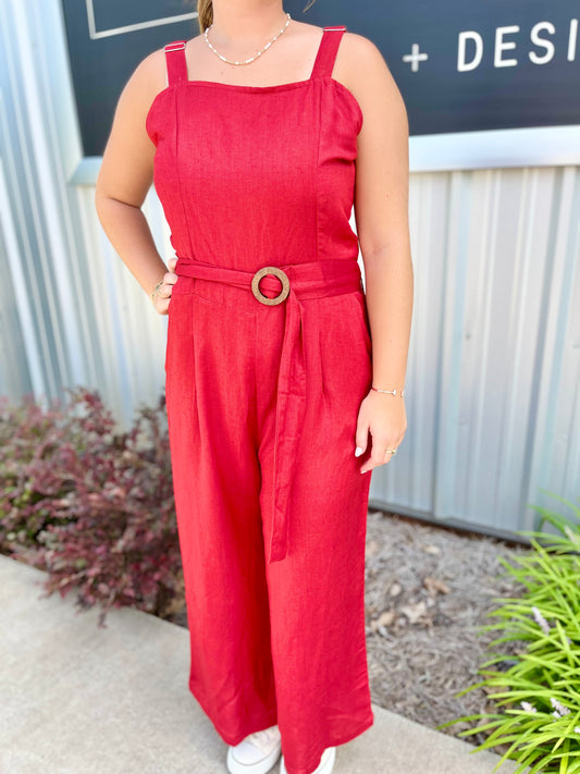 Garnet Jumpsuit w/ Belt