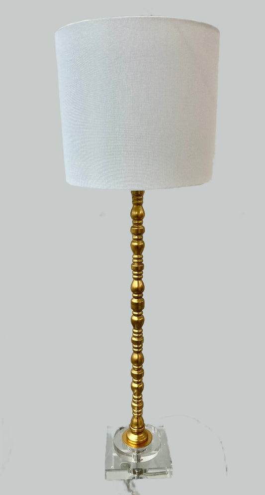 Slim Gold Lamp w/ Acrylic Base 37.5"h