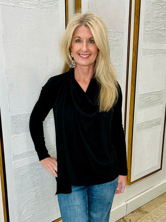 Black Cowl Neck Sweater