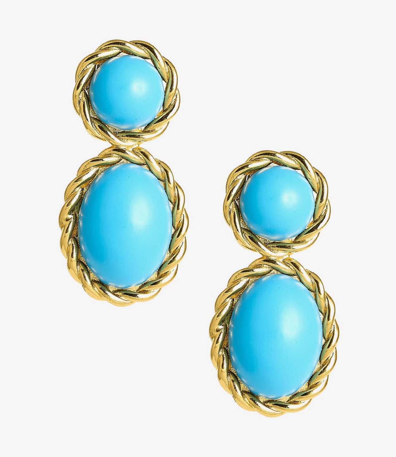 Jackie Earring in Turquoise & 18k Gold Plated