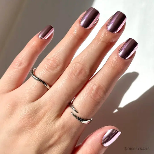 Metallic Blush Press On Nails