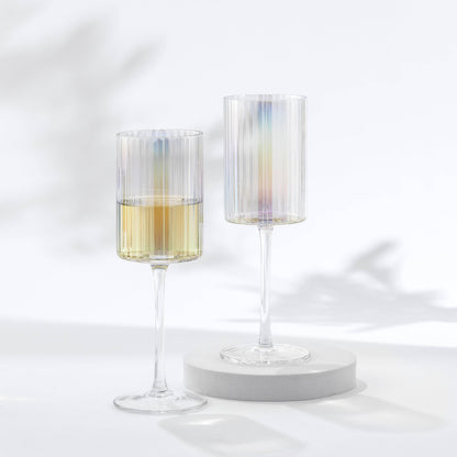 Iridescent White Wine Glass Set of 2