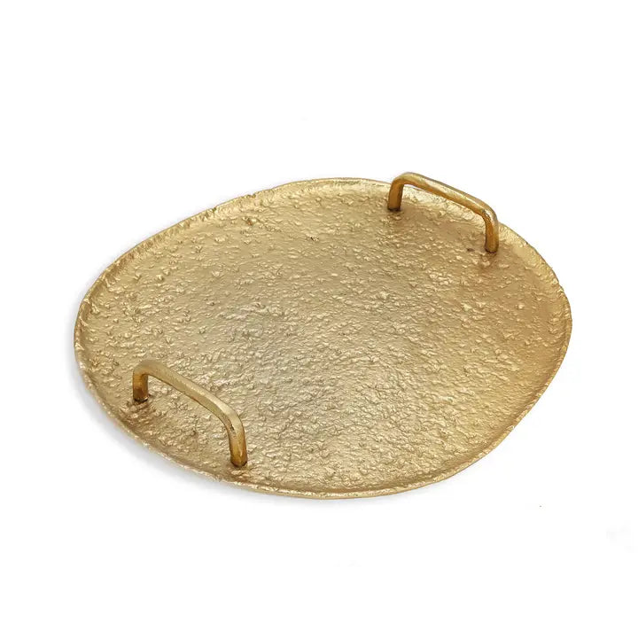 15" Gold Hammered Tray