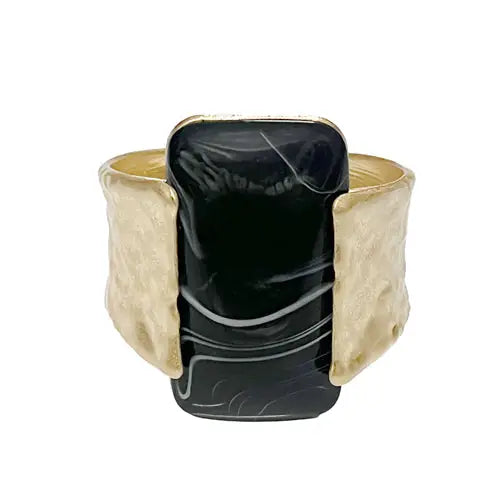 Black & Gold Acrylic Cuff Bracelet