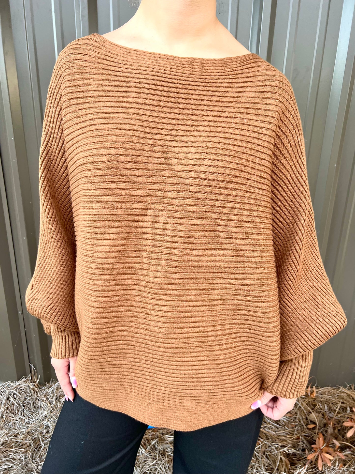 Brown Ribbed Sweater