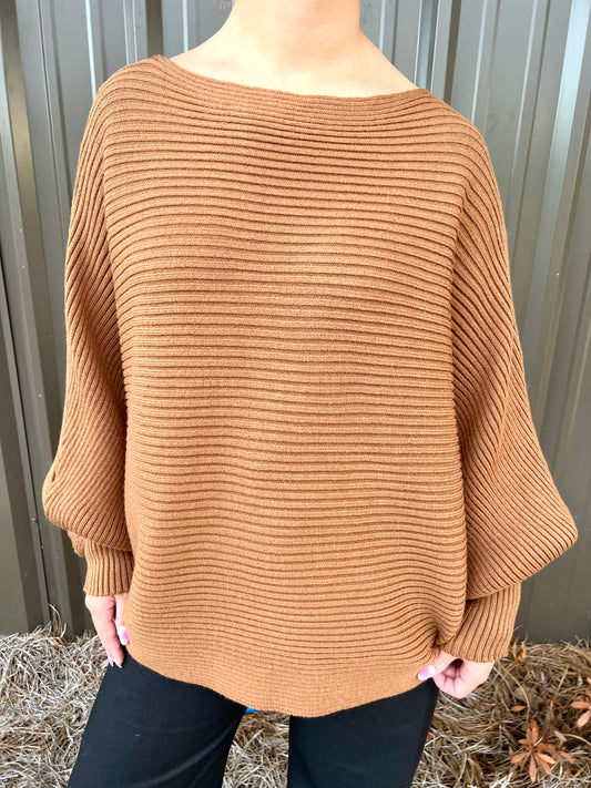 Brown Ribbed Sweater